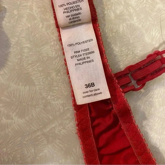 Sexy‎ Sequin Red Padded Bra 36B - Picture 9 of 11